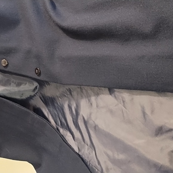 Lands End Navy Shirt Waist Covered Button Placket Wool Fully Lined Dress Pockets - Picture 12 of 16